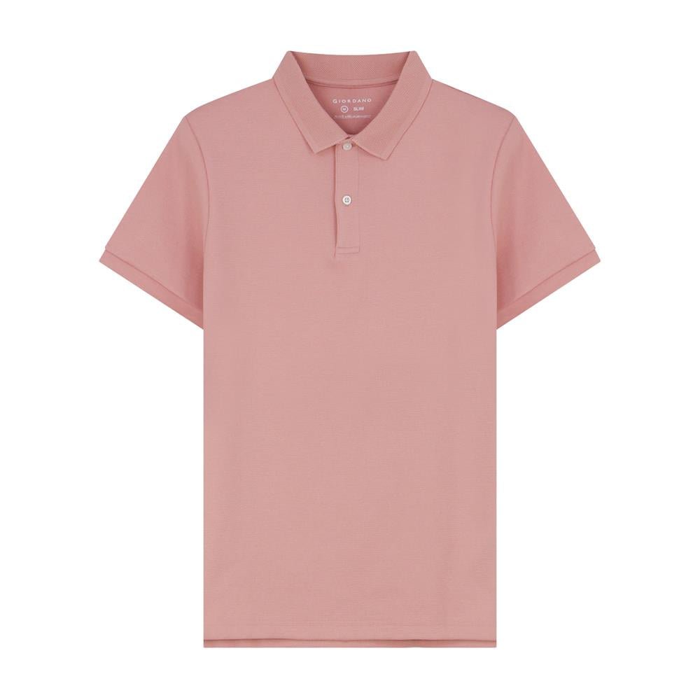 Men's Cotton Blend Waffle Knit Solid Polo - Giordano