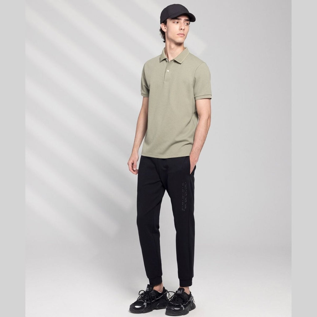 Men's Cotton Blend Waffle Knit Solid Polo S - Shop Giordano