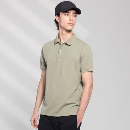 Men's Cotton Blend Waffle Knit Solid Polo - Giordano