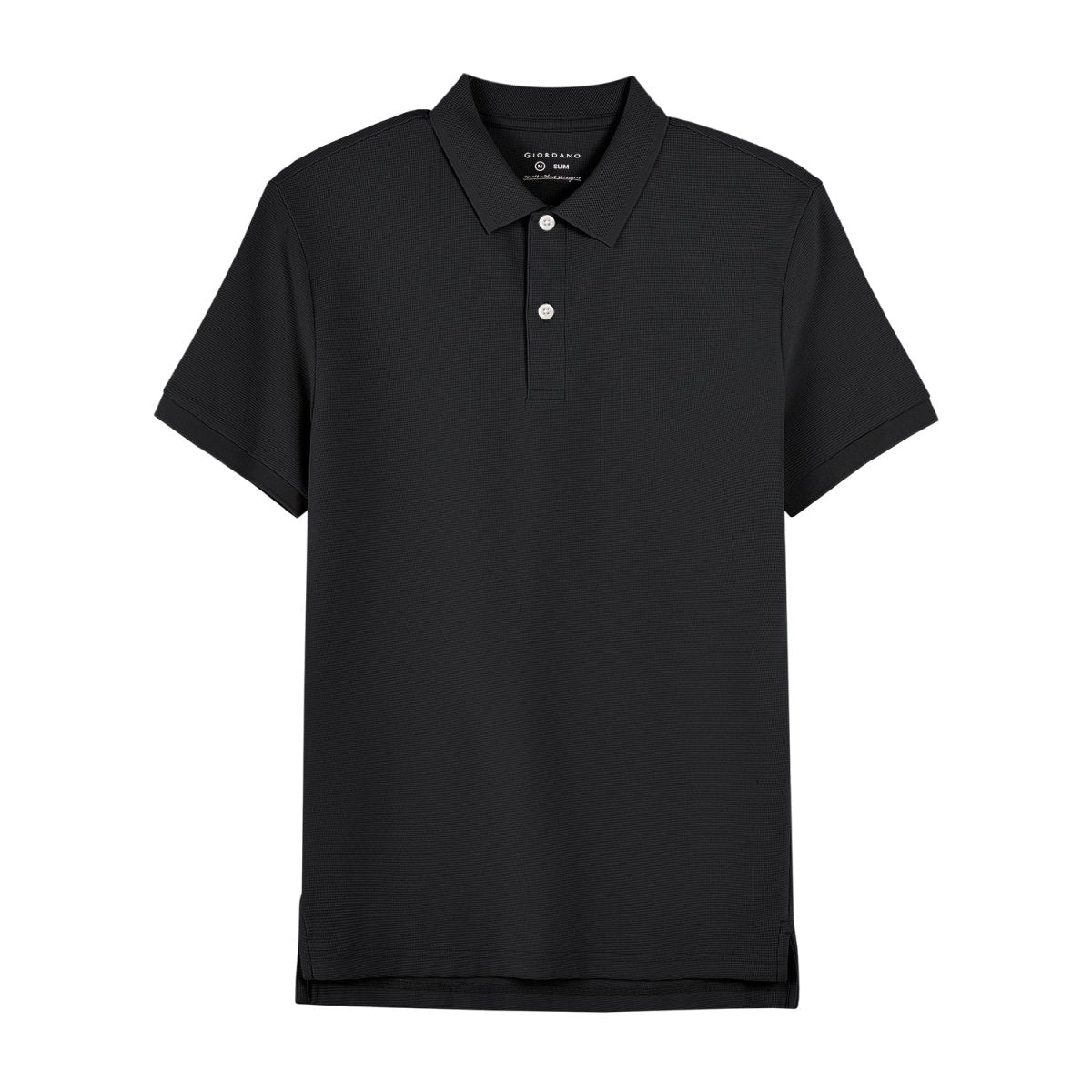 Giordano Men's Cotton Blend Waffle Knit Solid Polo - Premium Polo