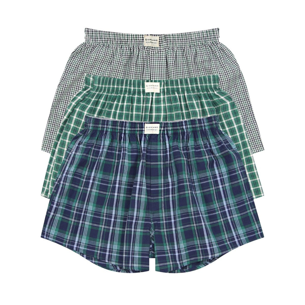 Men's Cotton Contrast Color Boxers (3Pcs/Pack) M - Shop Giordano
