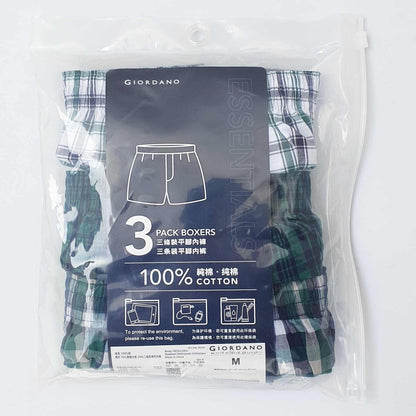 Men's Cotton Contrast Color Boxers (3Pcs/Pack) - Giordano
