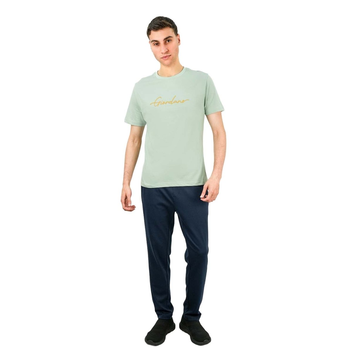 Men's Cotton Crewneck Tee With Signature Print - Giordano