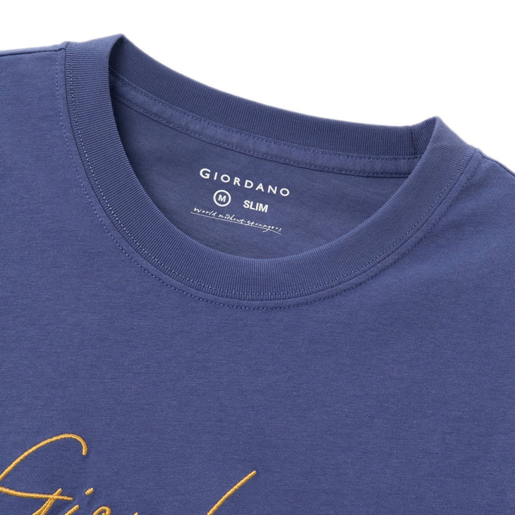 Men's Cotton Crewneck Tee With Signature Print S - Shop Giordano