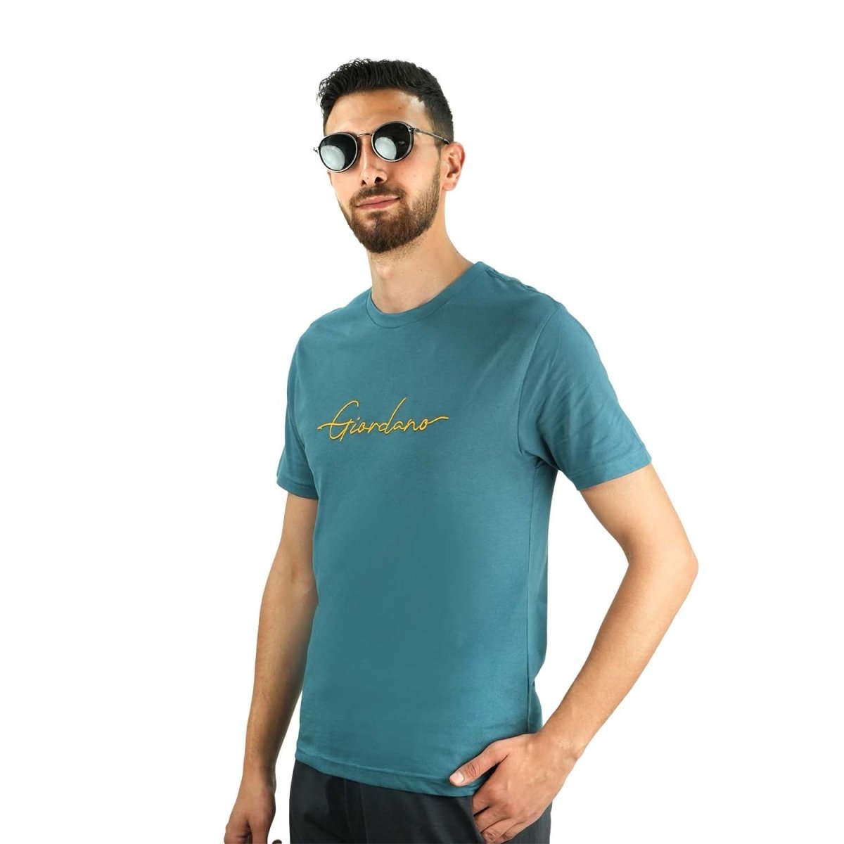 Men's Cotton Crewneck Tee With Signature Print - Giordano