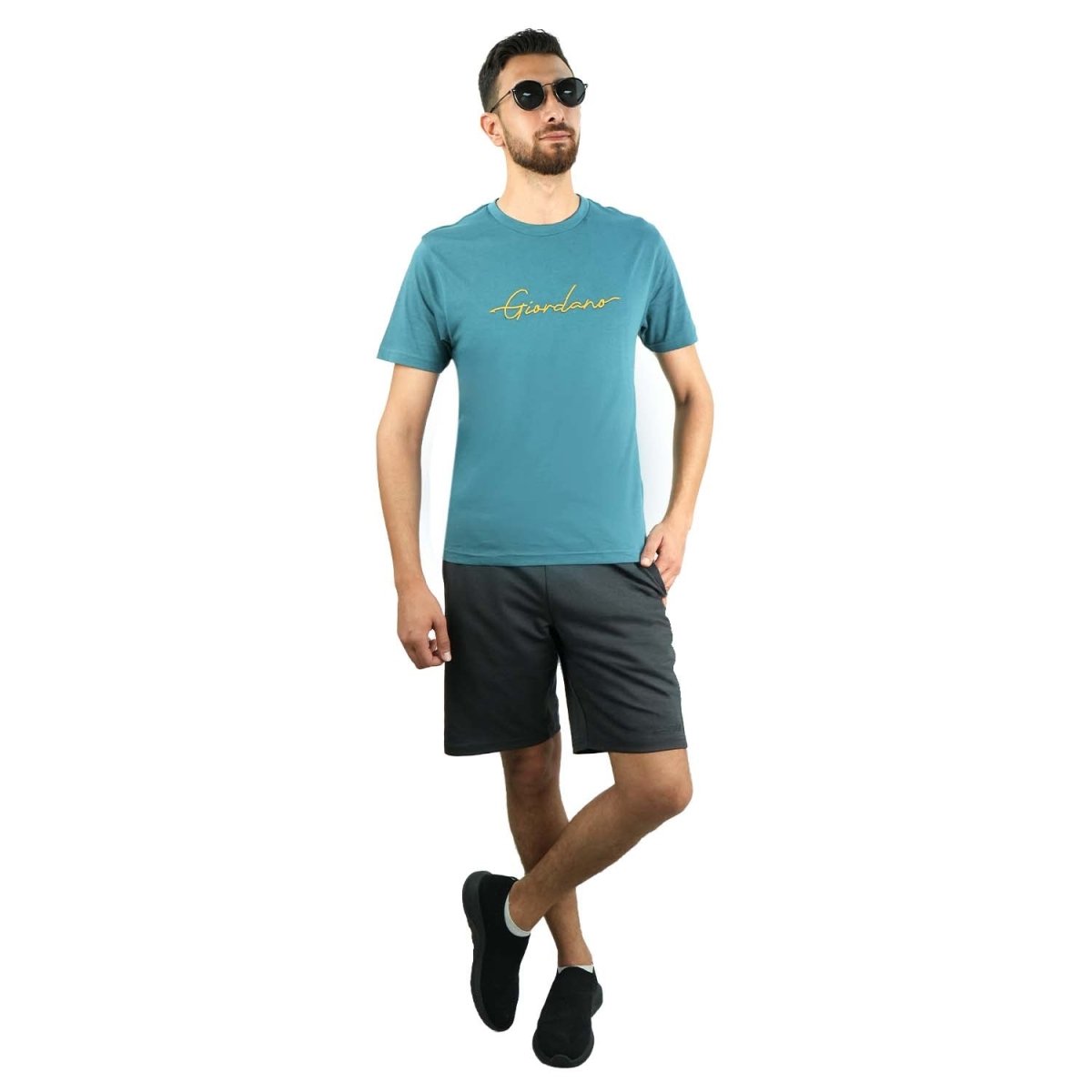 Men's Cotton Crewneck Tee With Signature Print - Giordano