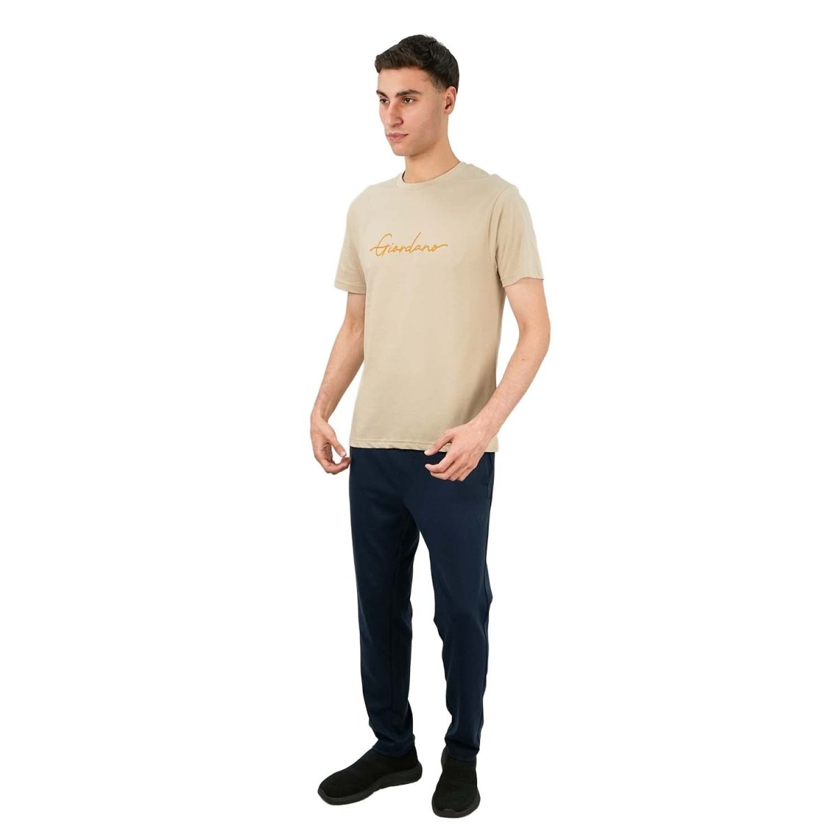 Men's Cotton Crewneck Tee With Signature Print - Giordano