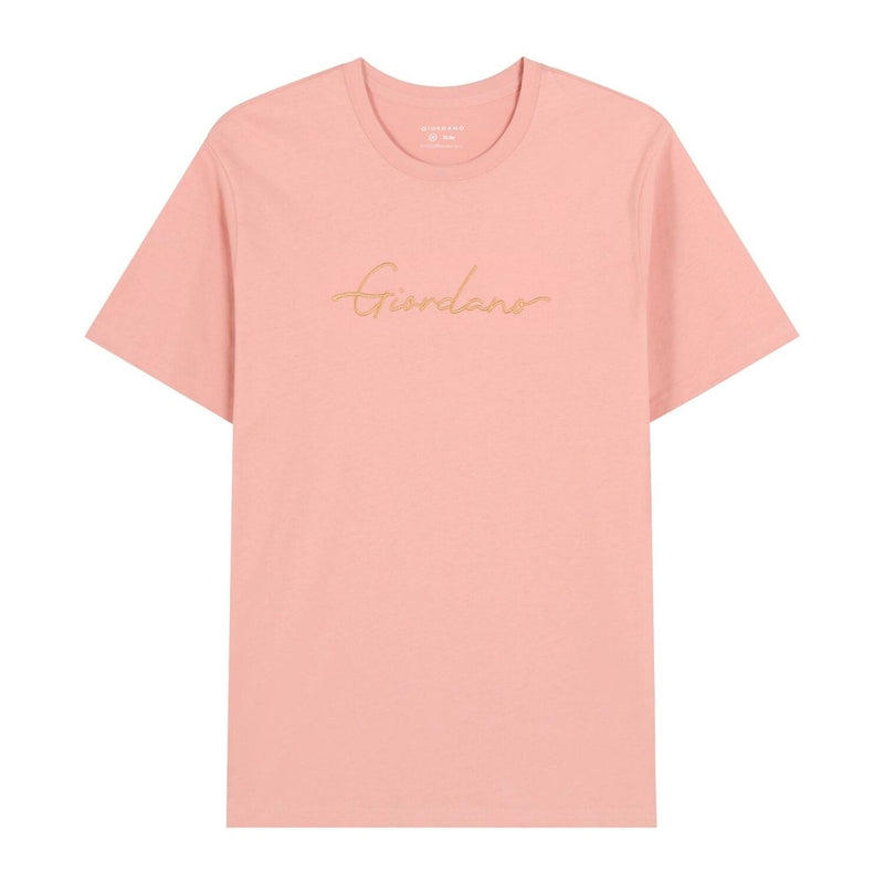 Giordano Men's Cotton Crewneck Tee With Signature Print - Premium Print Tee