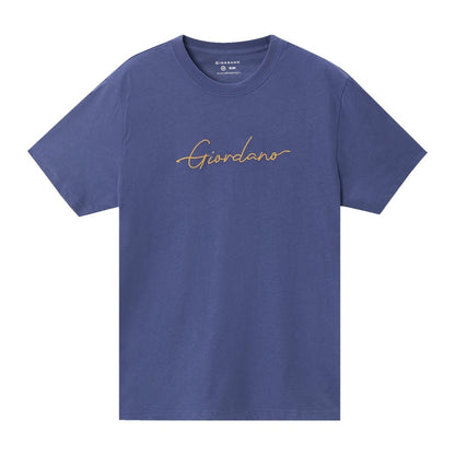 Men's Cotton Crewneck Tee With Signature Print - Giordano