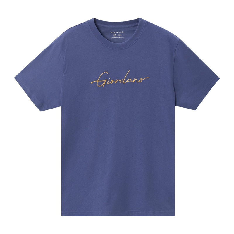 Men's Cotton Crewneck Tee With Signature Print S - Shop Giordano