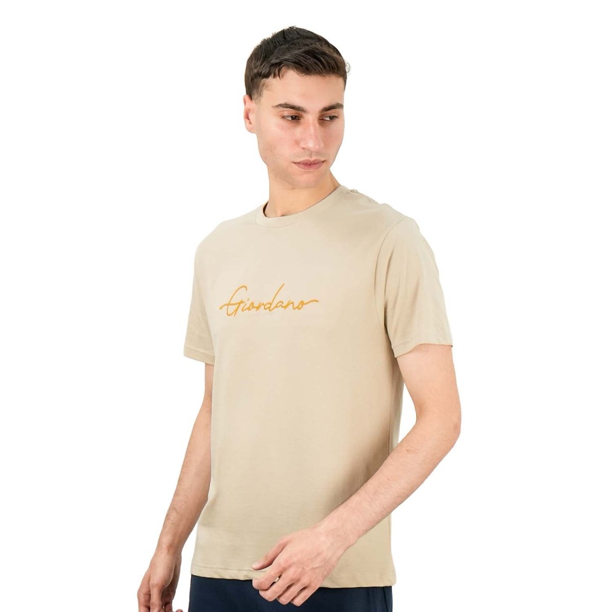 Men's Cotton Crewneck Tee With Signature Print - Giordano