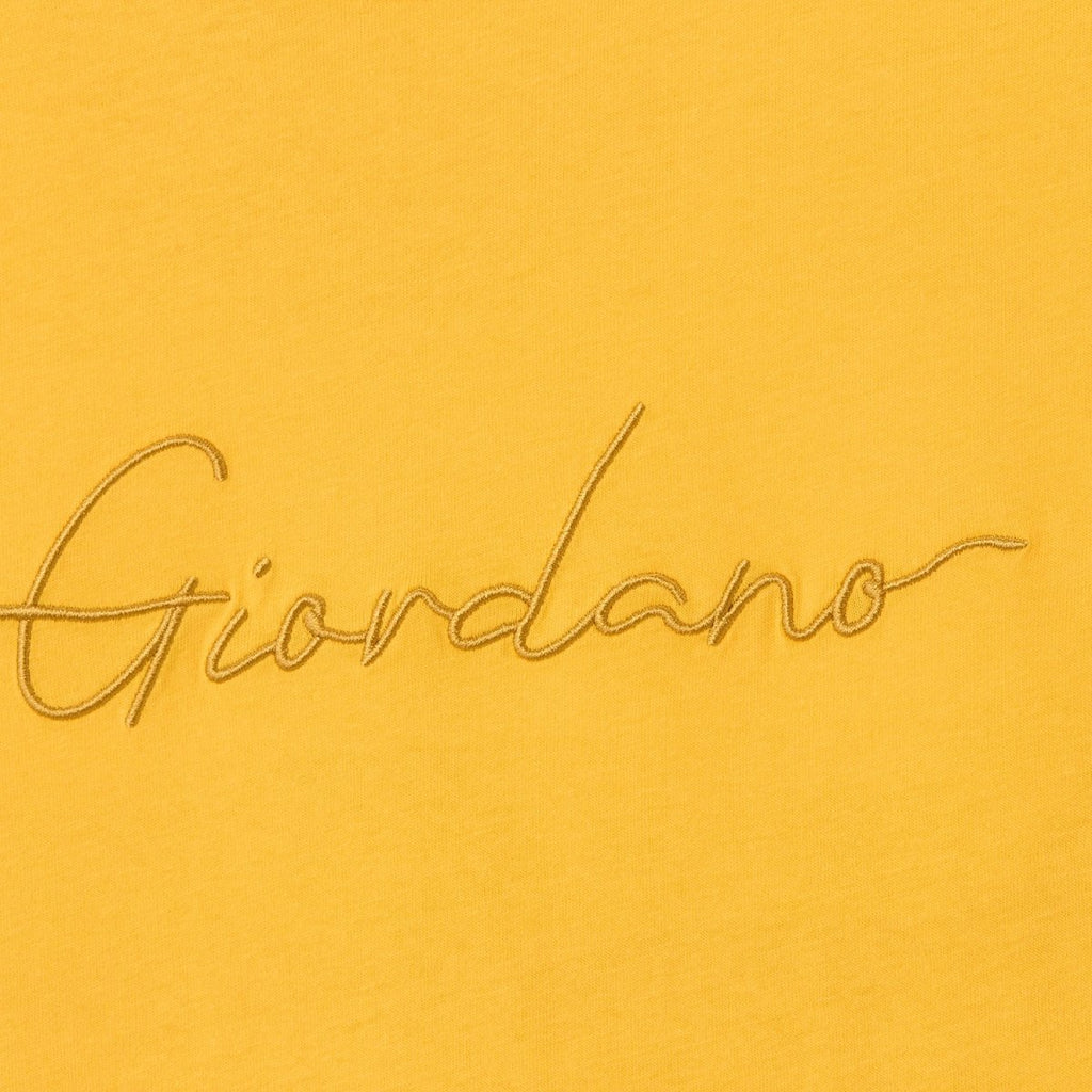 Giordano Men's Cotton Crewneck Tee With Signature Print - Premium Print Tee
