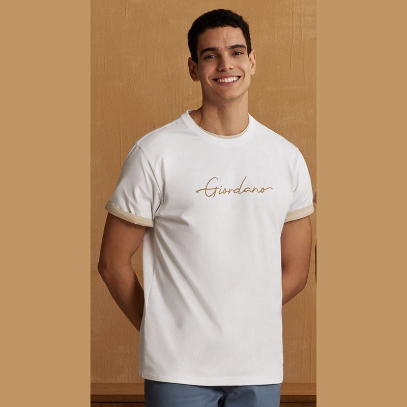 Men's Cotton Crewneck Tee With Signature Print S - Shop Giordano