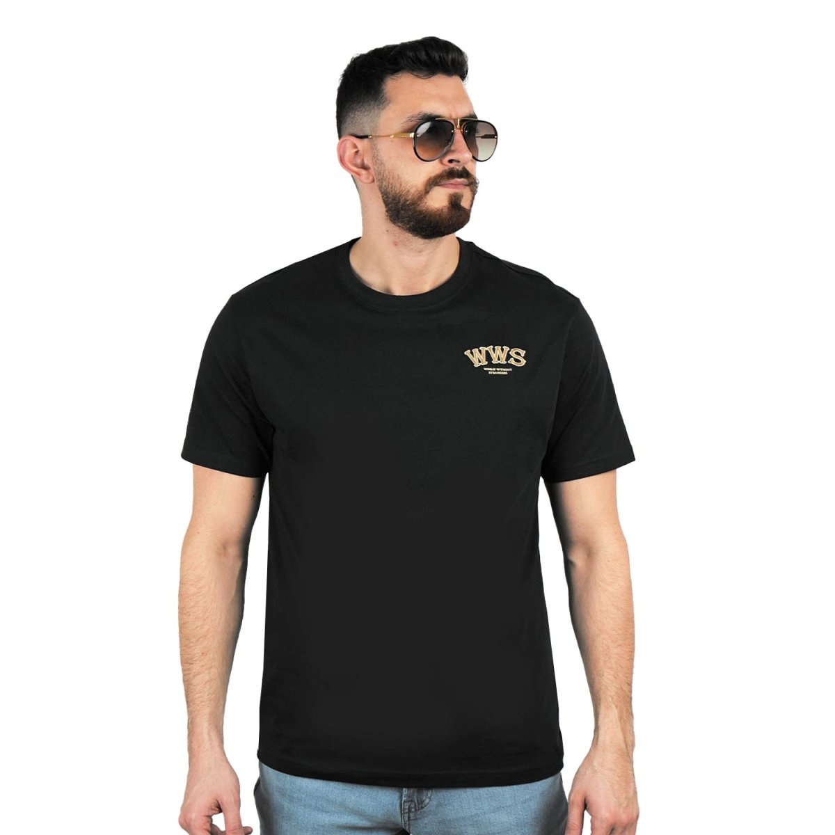 Men's Cotton Jersey Crewneck Short Sleeve Slim Fit Wws Print Tee - Giordano