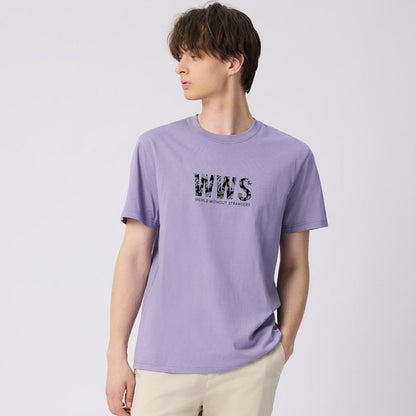 Men's Cotton Jersey Crewneck Short Sleeve Slim Fit Wws Print Tee - Giordano