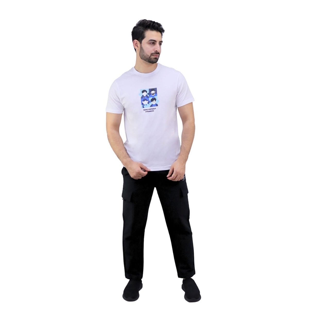 Giordano Men's Cotton Jersey Crewneck Short Sleeve Slim Fit Wws Print Tee - Premium Print Tee