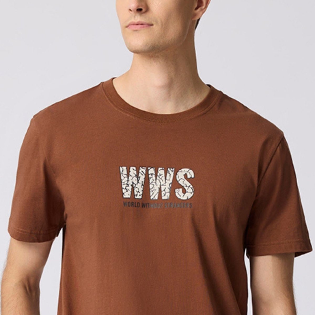 Men's Cotton Jersey Crewneck Short Sleeve Slim Fit Wws Print Tee - Giordano