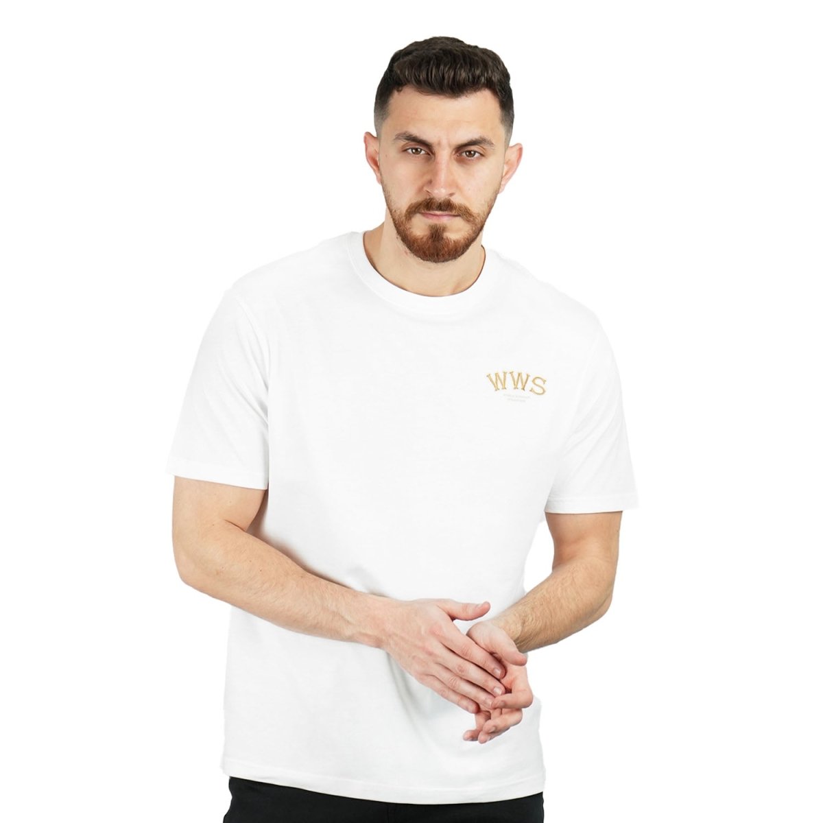 Giordano Men's Cotton Jersey Crewneck Short Sleeve Slim Fit Wws Print Tee - Premium Print Tee