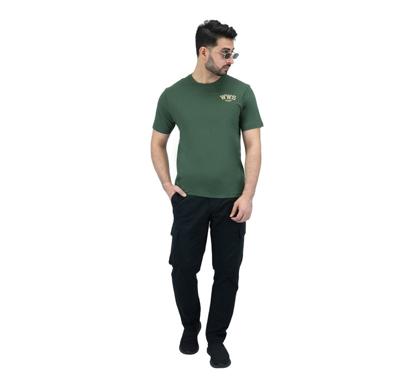 Men's Cotton Jersey Crewneck Short Sleeve Slim Fit Wws Print Tee S - Shop Giordano