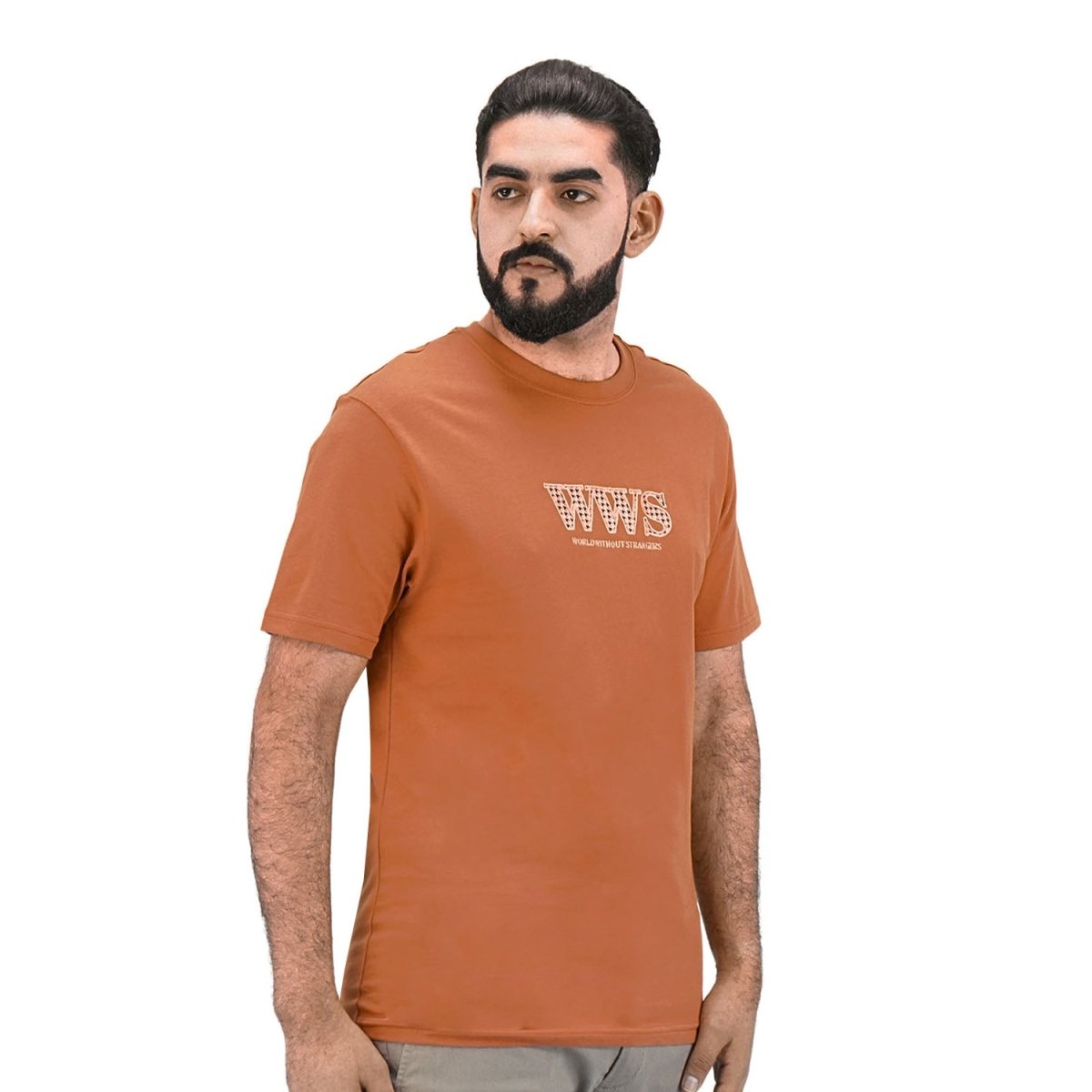 Men's Cotton Jersey Crewneck Short Sleeve Slim Fit Wws Print Tee - Giordano