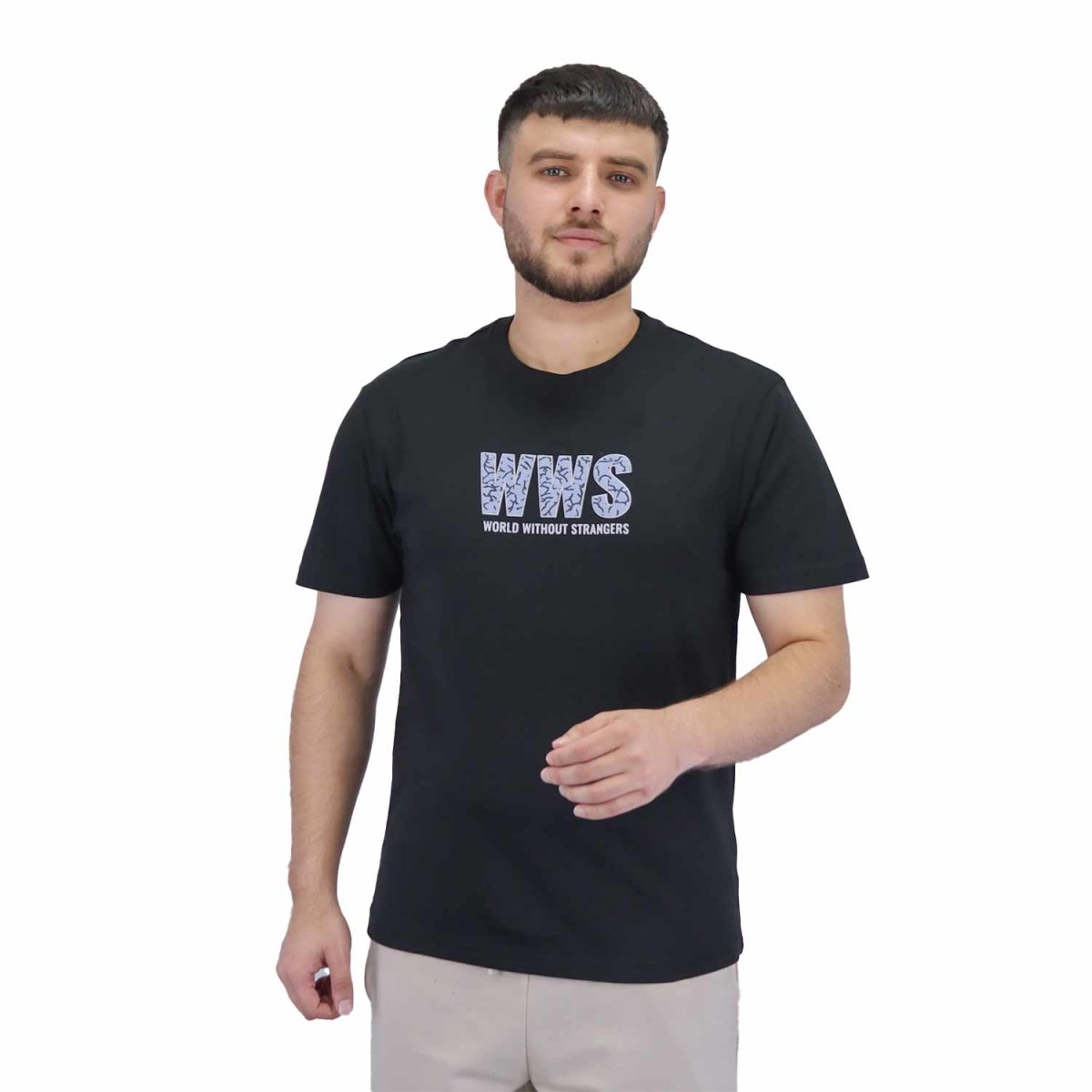 Men's Cotton Jersey Crewneck Short Sleeve Slim Fit Wws Print Tee - Giordano