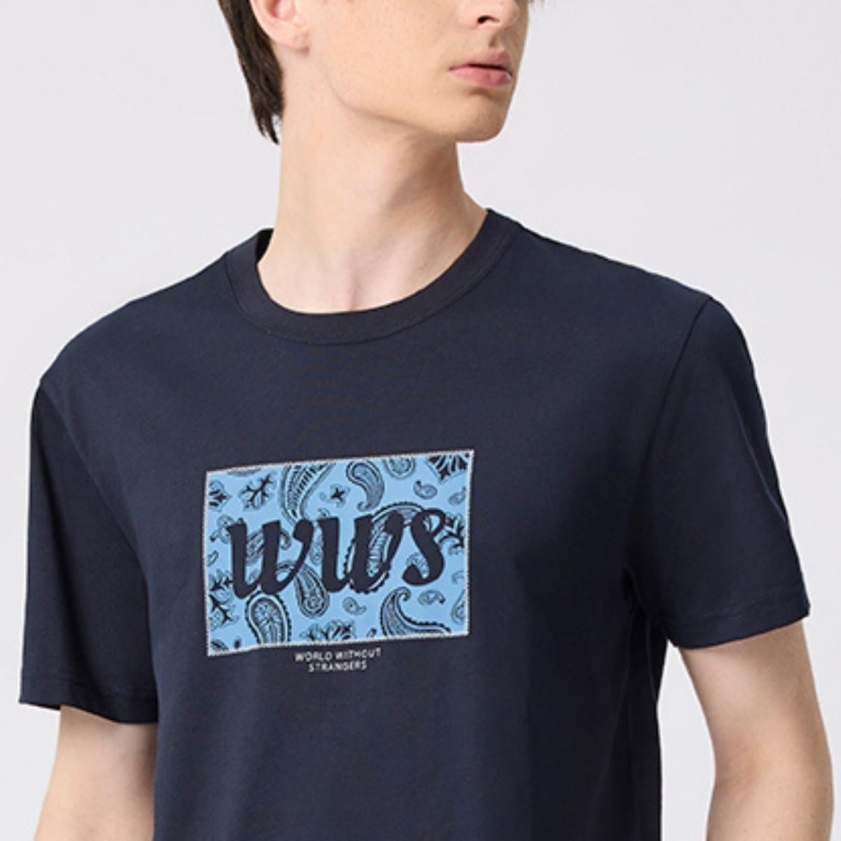 Giordano Men's Cotton Jersey Crewneck Short Sleeve Slim Fit Wws Print Tee - Premium Print Tee