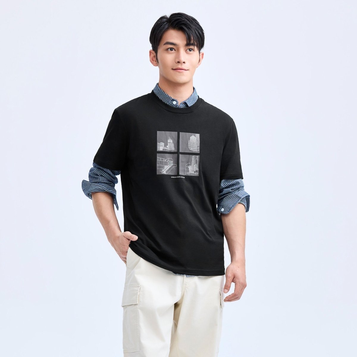 Men's Cotton Jersey Print Tee S - Shop Giordano