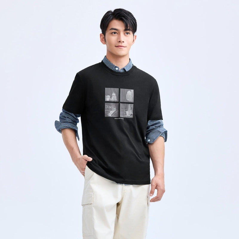 Men's Cotton Jersey Print Tee S - Shop Giordano