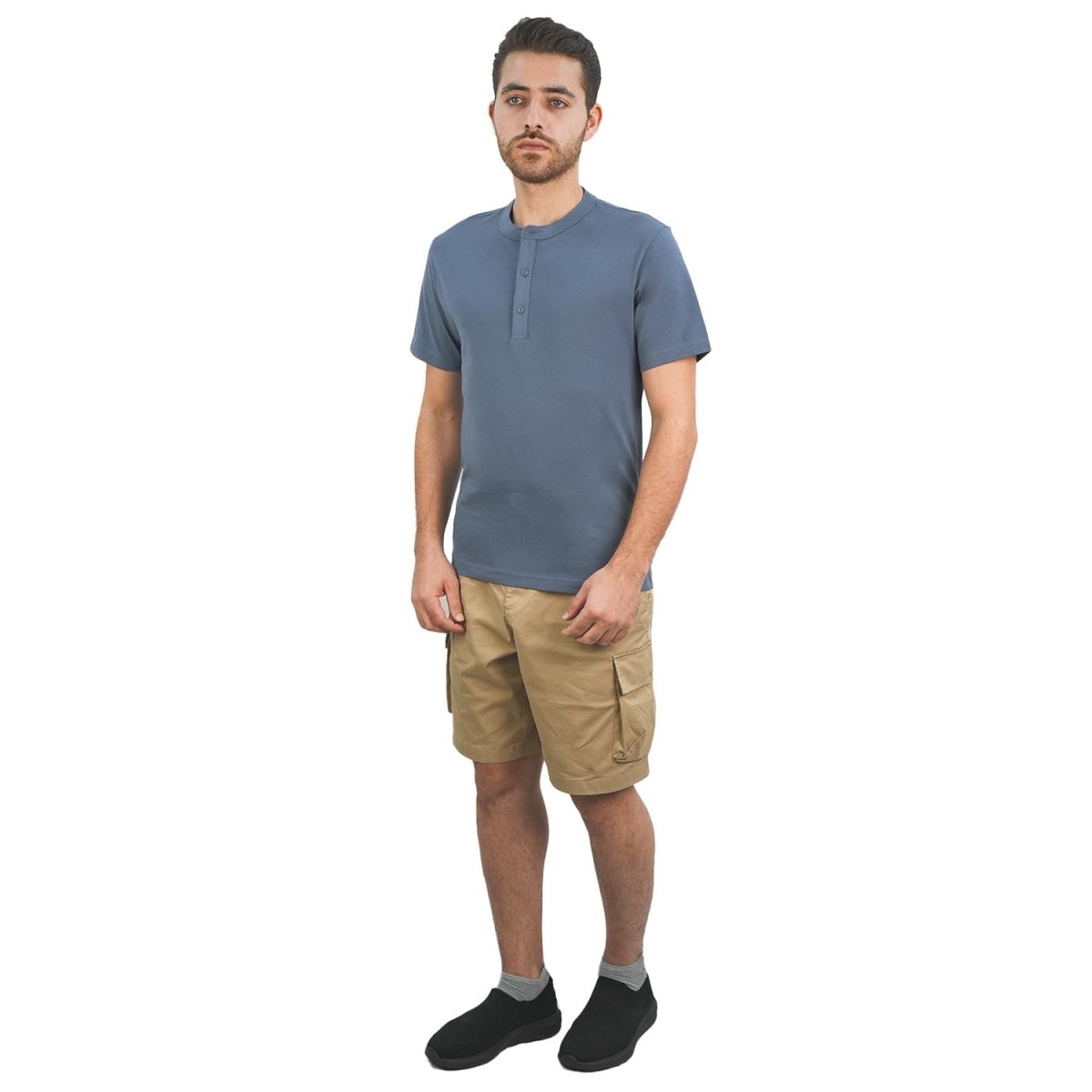 Men's Cotton Jersey Slim Fit Henley Tee - Giordano