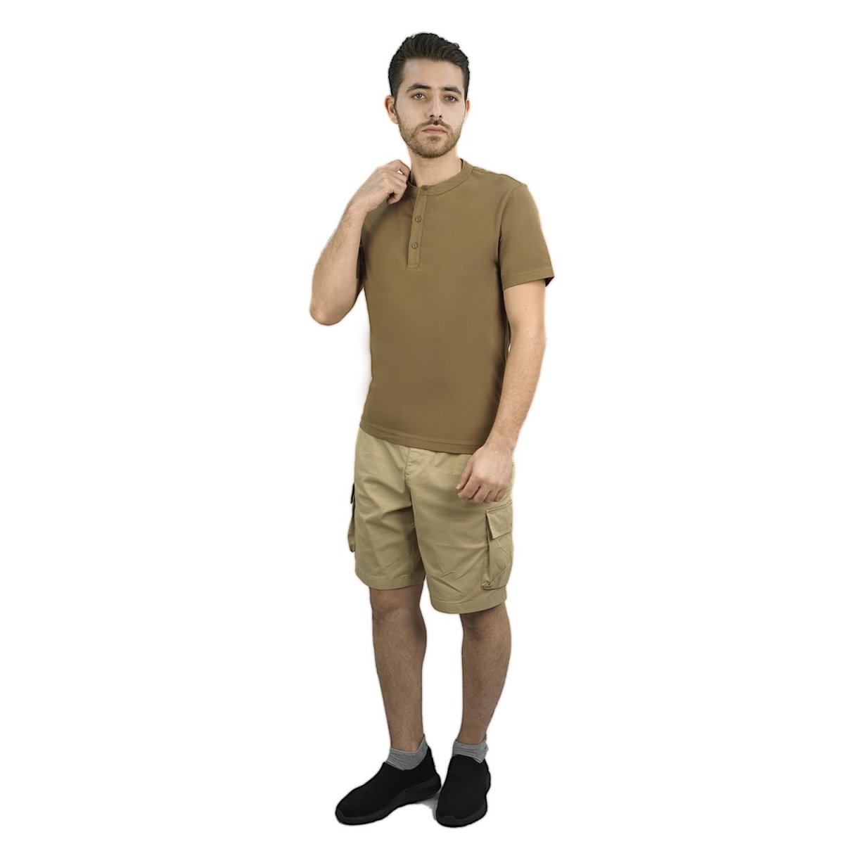 Men's Cotton Jersey Slim Fit Henley Tee - Giordano