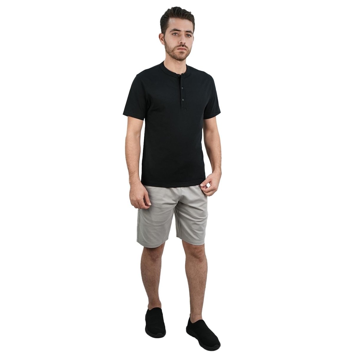 Men's Cotton Jersey Slim Fit Henley Tee - Giordano
