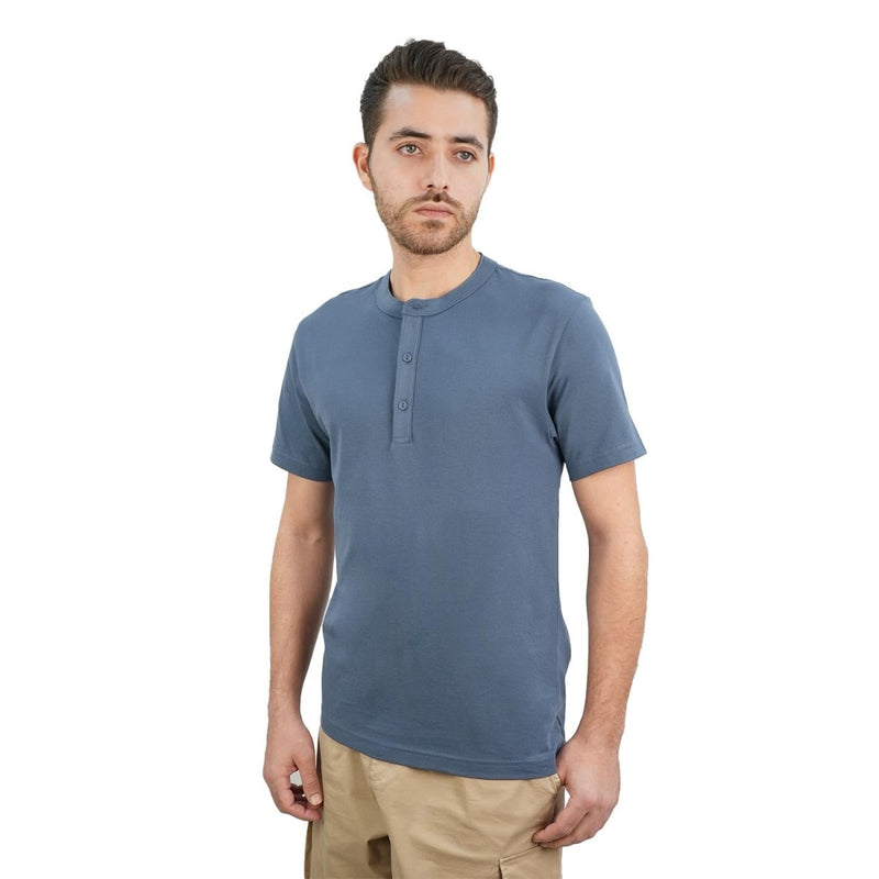 Men's Cotton Jersey Slim Fit Henley Tee S - Shop Giordano