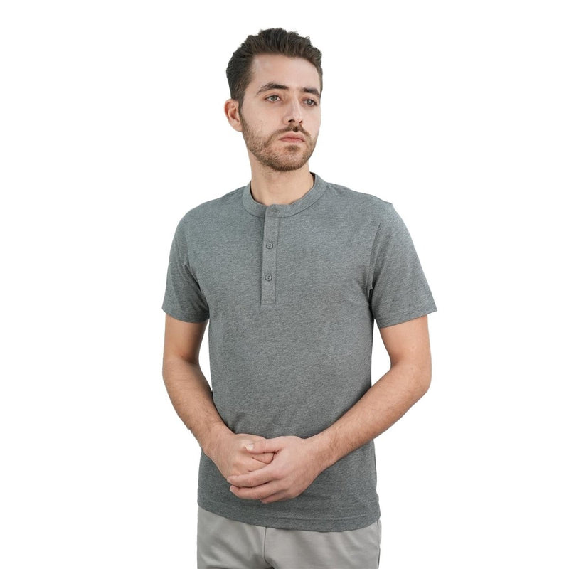 Men's Cotton Jersey Slim Fit Henley Tee S - Shop Giordano
