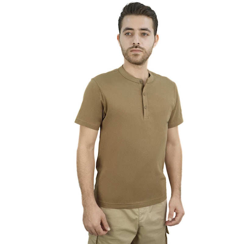 Men's Cotton Jersey Slim Fit Henley Tee S - Shop Giordano