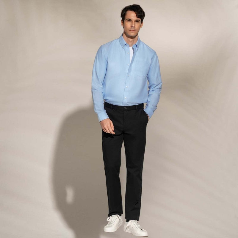 Men’S Cotton Long - Sleeve Wrinkle - Free Shirt S - Shop Giordano