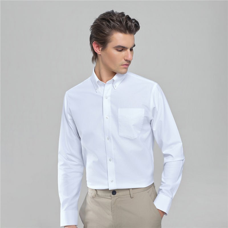 Men’S Cotton Long - Sleeve Wrinkle - Free Shirt S - Shop Giordano