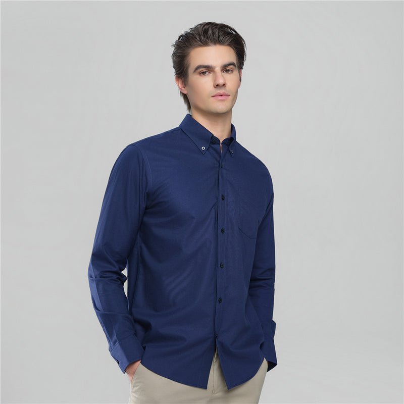 Men’S Cotton Long - Sleeve Wrinkle - Free Shirt S - Shop Giordano