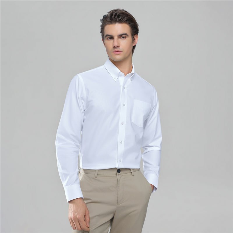 Men’S Cotton Long - Sleeve Wrinkle - Free Shirt S - Shop Giordano