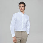 Men’S Cotton Long - Sleeve Wrinkle - Free Shirt S - Shop Giordano