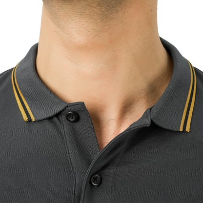 Men's Cotton Lycra Pique Polo - Slim Fit, Eagle Embroidery - Giordano