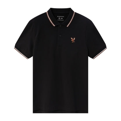 Men's Cotton Lycra Pique Polo - Slim Fit, Eagle Embroidery - Giordano