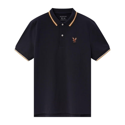 Men's Cotton Lycra Pique Polo - Slim Fit, Eagle Embroidery - Giordano