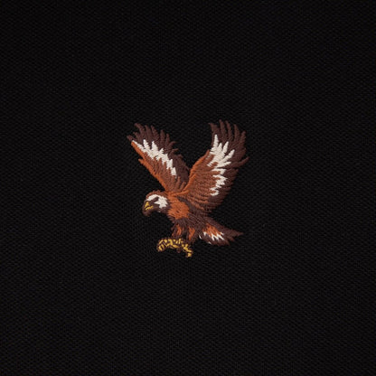 Men's Cotton Lycra Pique Polo - Slim Fit, Eagle Embroidery - Giordano