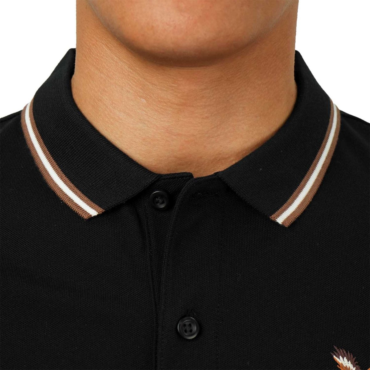 Men's Cotton Lycra Pique Polo - Slim Fit, Eagle Embroidery - Giordano