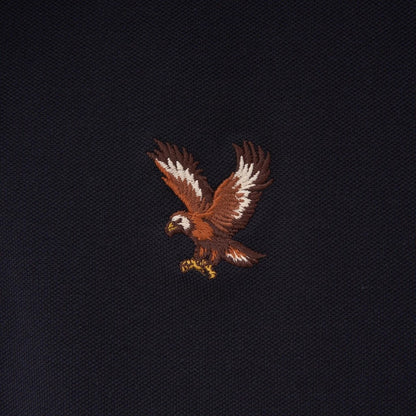 Men's Cotton Lycra Pique Polo - Slim Fit, Eagle Embroidery - Giordano