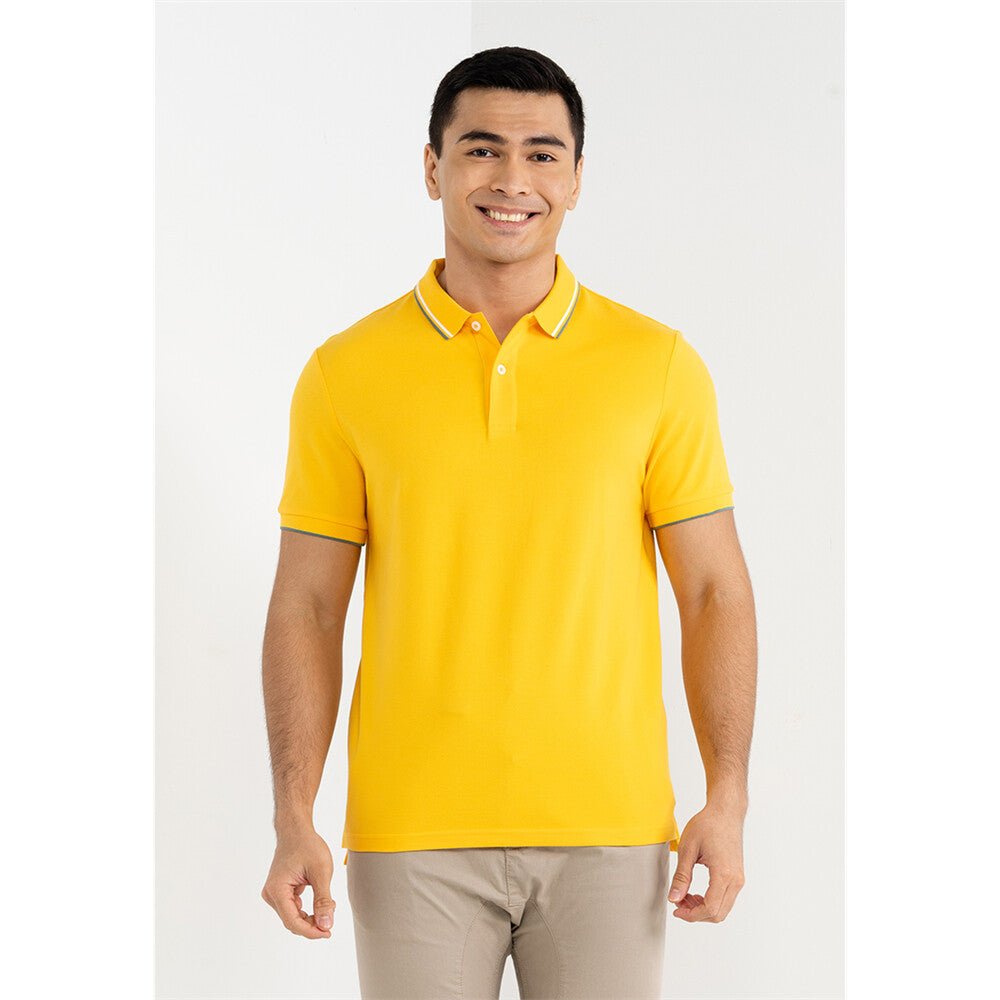 Men's Cotton Lycra Pique Slim Fit Polo - Giordano