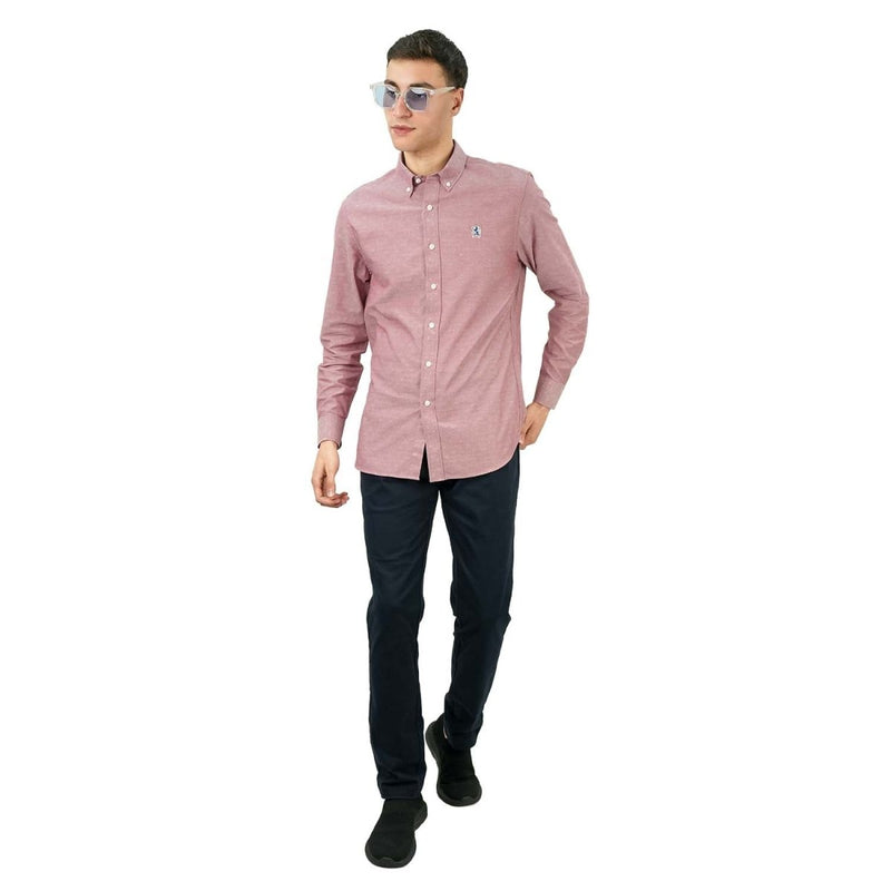 Men's Cotton Oxford Full Opening Long Sleeve Slim Fit Shirt S - Shop Giordano