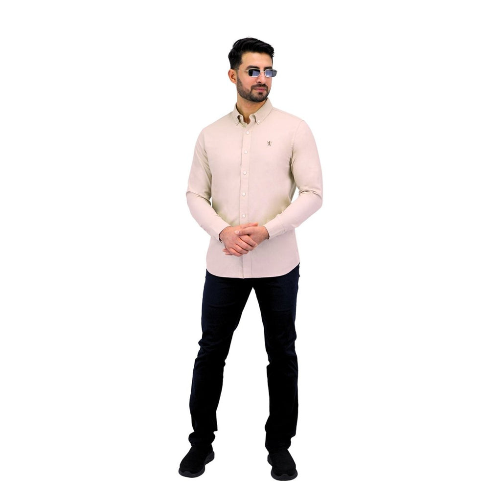 Giordano Men's Cotton Oxford Full Opening Long Sleeve Slim Fit Shirt - Premium Shirts