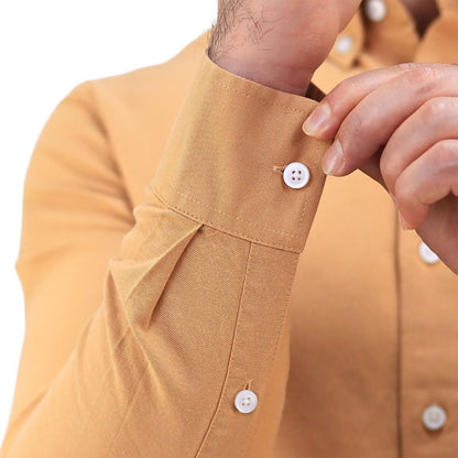 Men's Cotton Oxford Full Opening Long Sleeve Slim Fit Shirt - Giordano