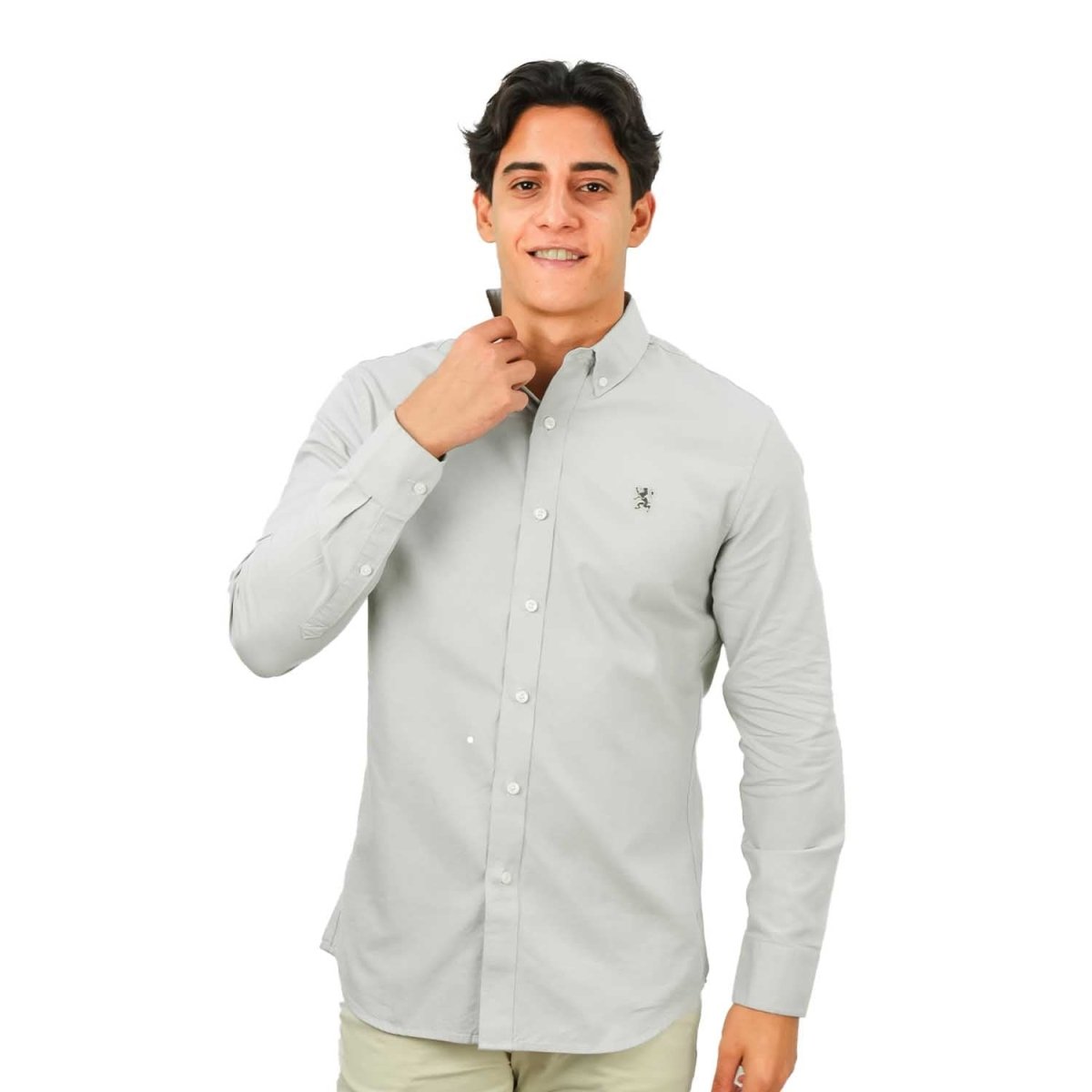 Giordano Men's Cotton Oxford Full Opening Long Sleeve Slim Fit Shirt - Premium Shirts